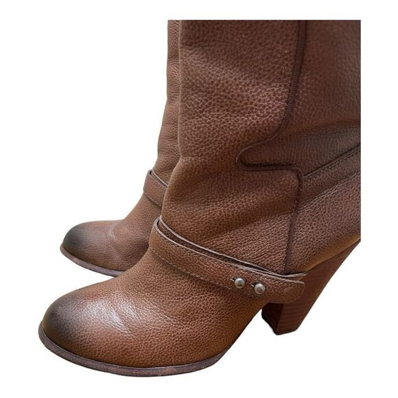 Sam Edelman Naharra Brown Leather Knee High Tall Heeled Boots Size 7.5 EUC - Picture 2 of 10